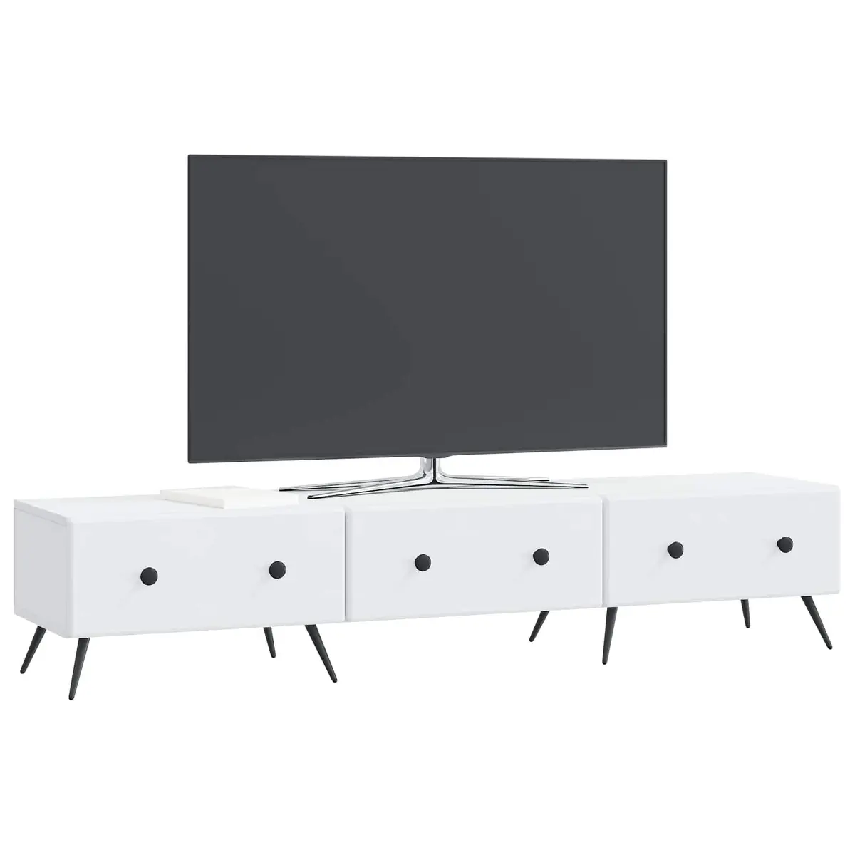 TV Cabinet Storage Modern Entertainment Unit 147x34.5x30cm White