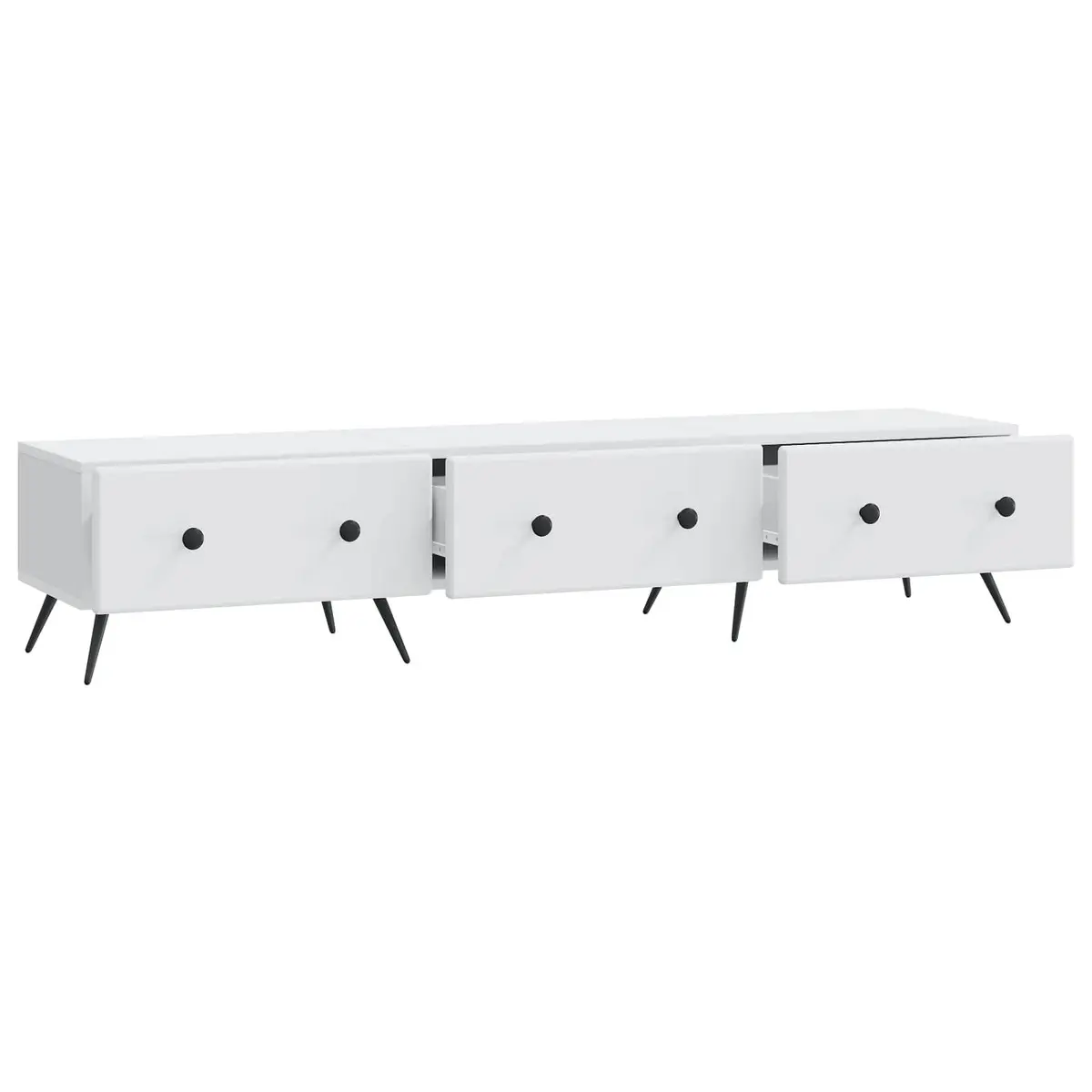 TV Cabinet Storage Modern Entertainment Unit 147x34.5x30cm White