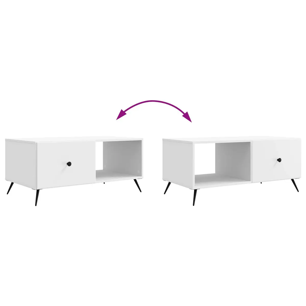 Coffee Table Rectangular Living Room Storage 90 x 50 x 40 cm White