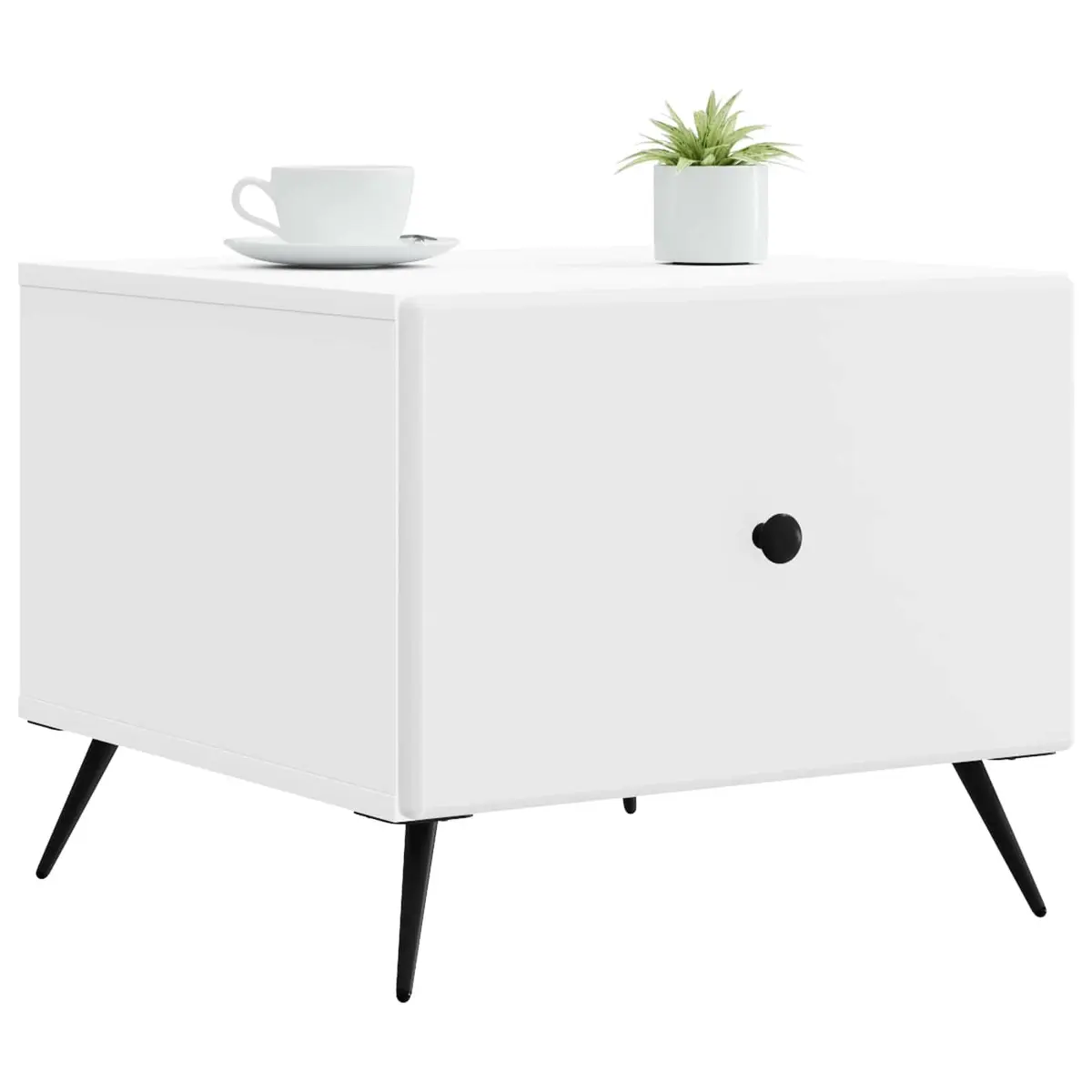 Coffee Table Storage White Rectangular Living Room 49 x 50 x 40 cm