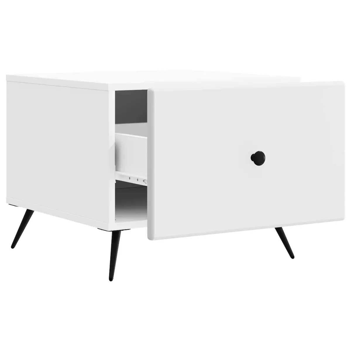 Coffee Table Storage White Rectangular Living Room 49 x 50 x 40 cm