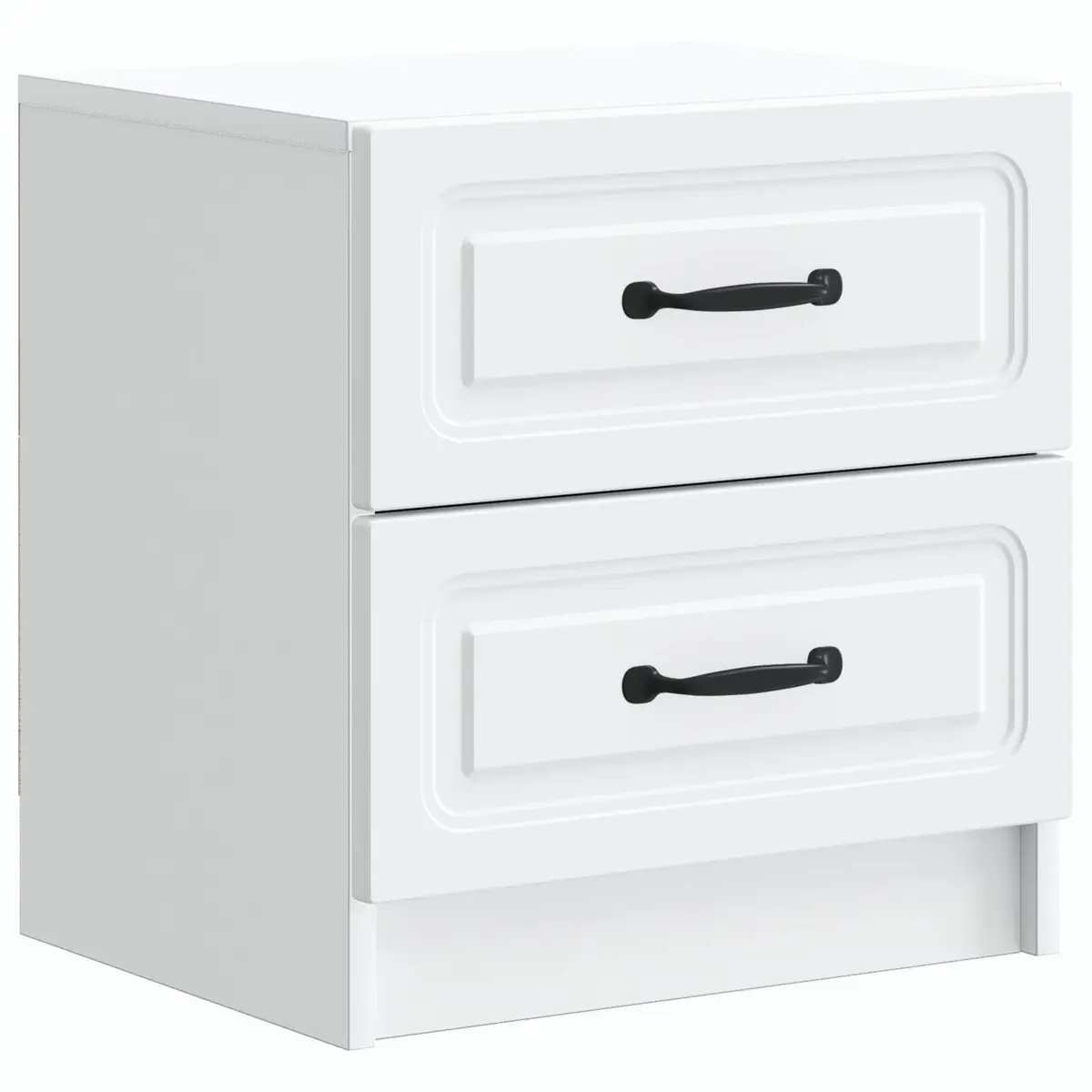 Vintage White Nightstand with Storage