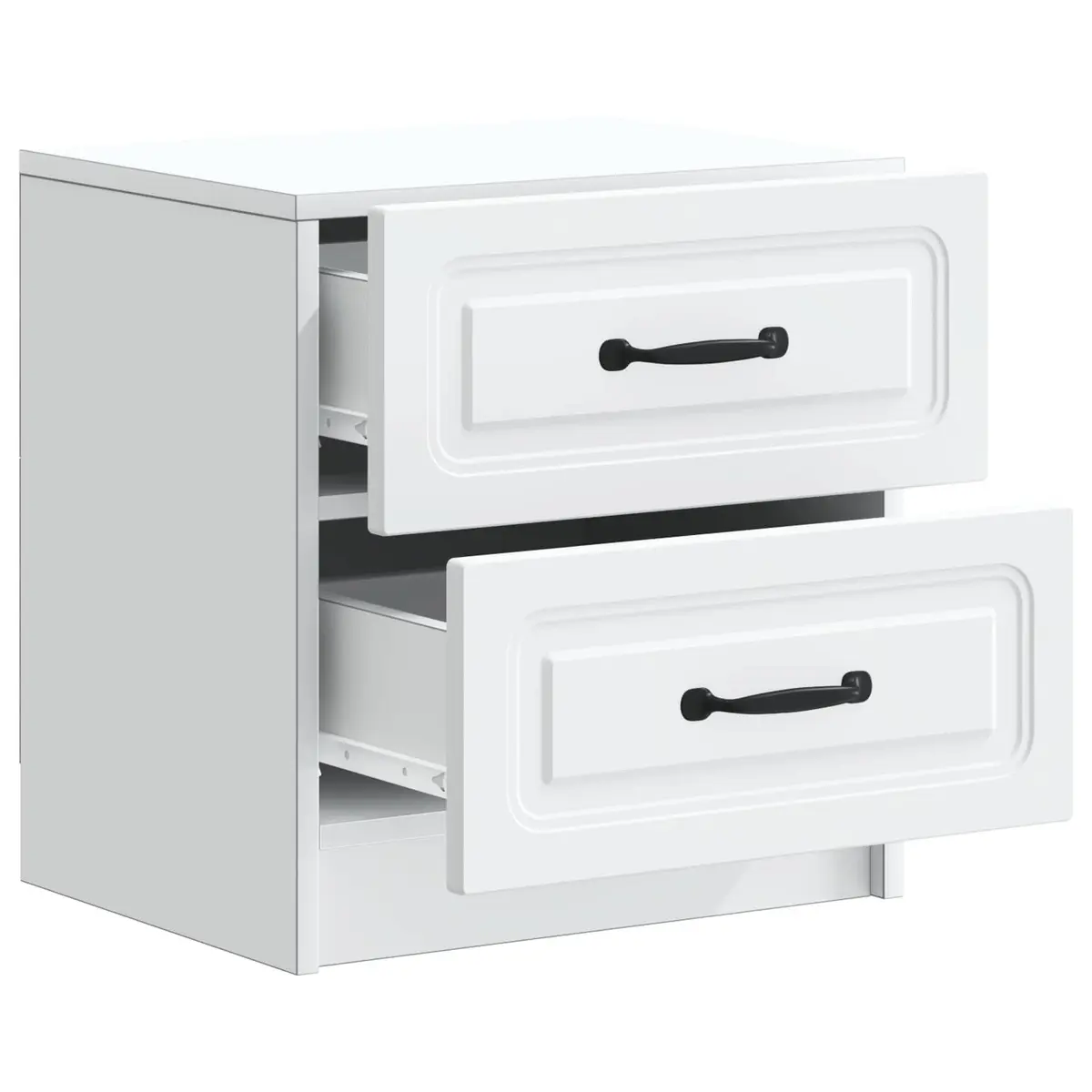 Vintage White Nightstand with Storage