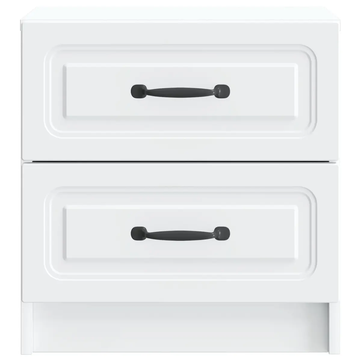 Vintage White Nightstand with Storage