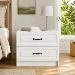 White Bedside Cabinet with Elegant Storage Solutions