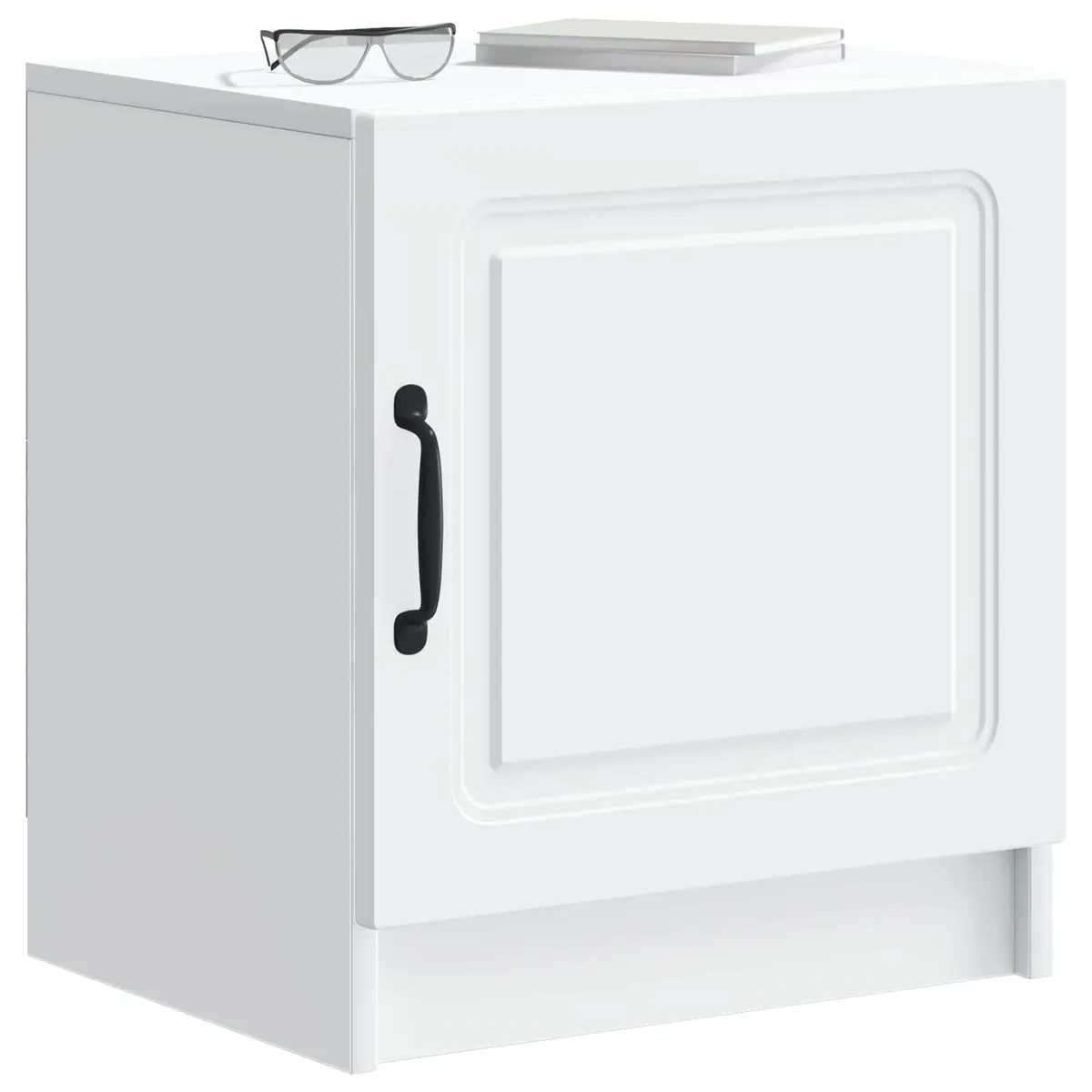 Bedside Cabinet White Engineered Wood 43 x 34.5 x 47 cm Nightstand Storage