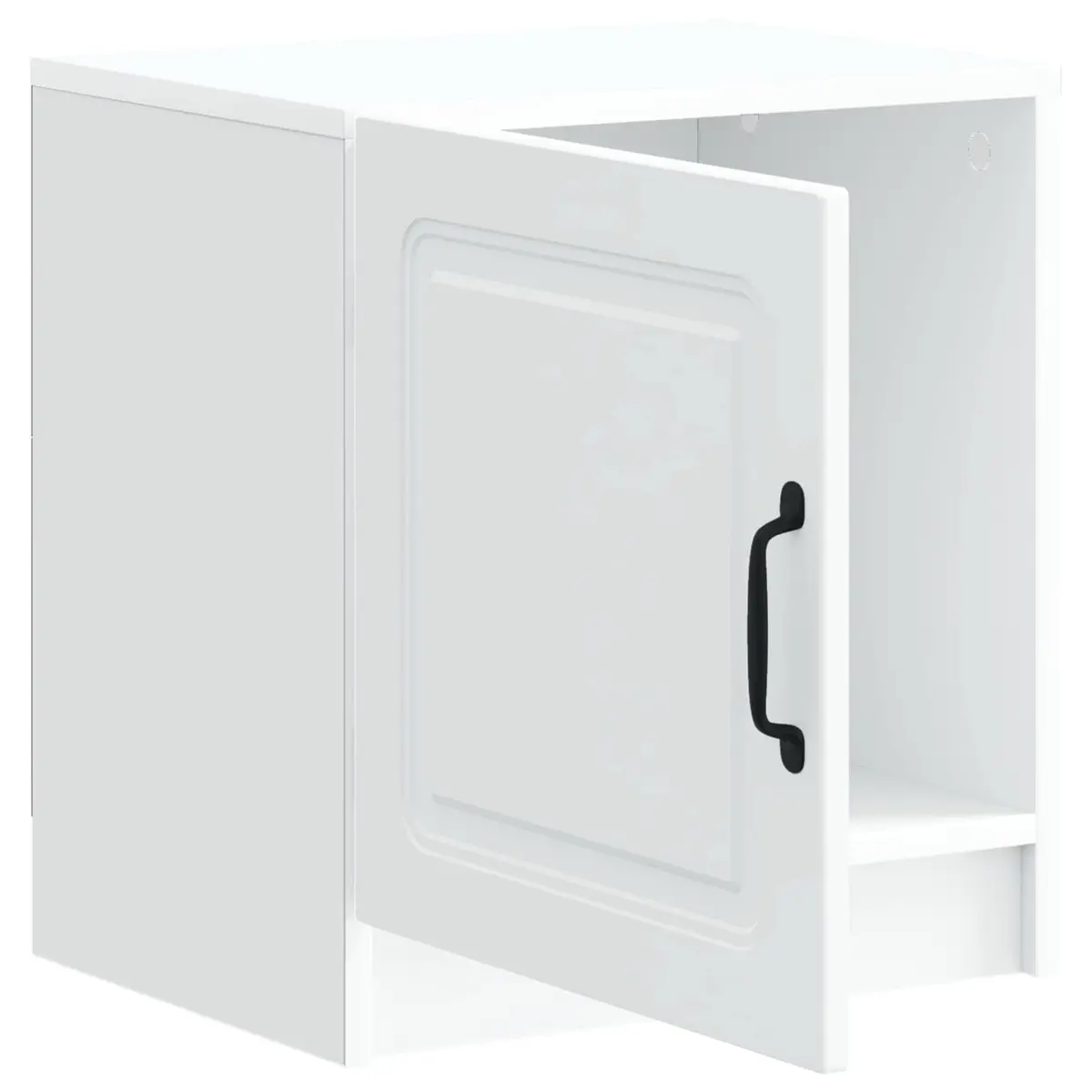 Bedside Cabinet White Engineered Wood 43 x 34.5 x 47 cm Nightstand Storage