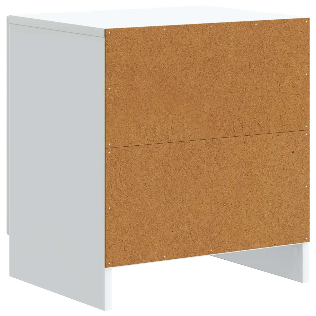 Bedside Cabinet White Engineered Wood 43 x 34.5 x 47 cm Nightstand Storage