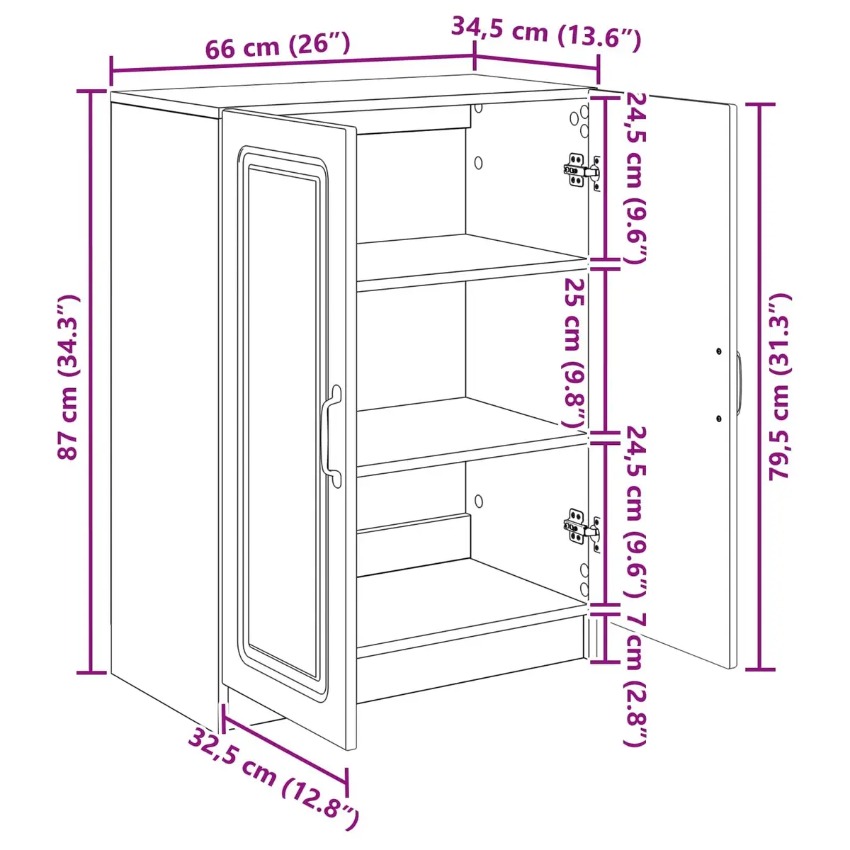 White Sideboard Storage Cabinet