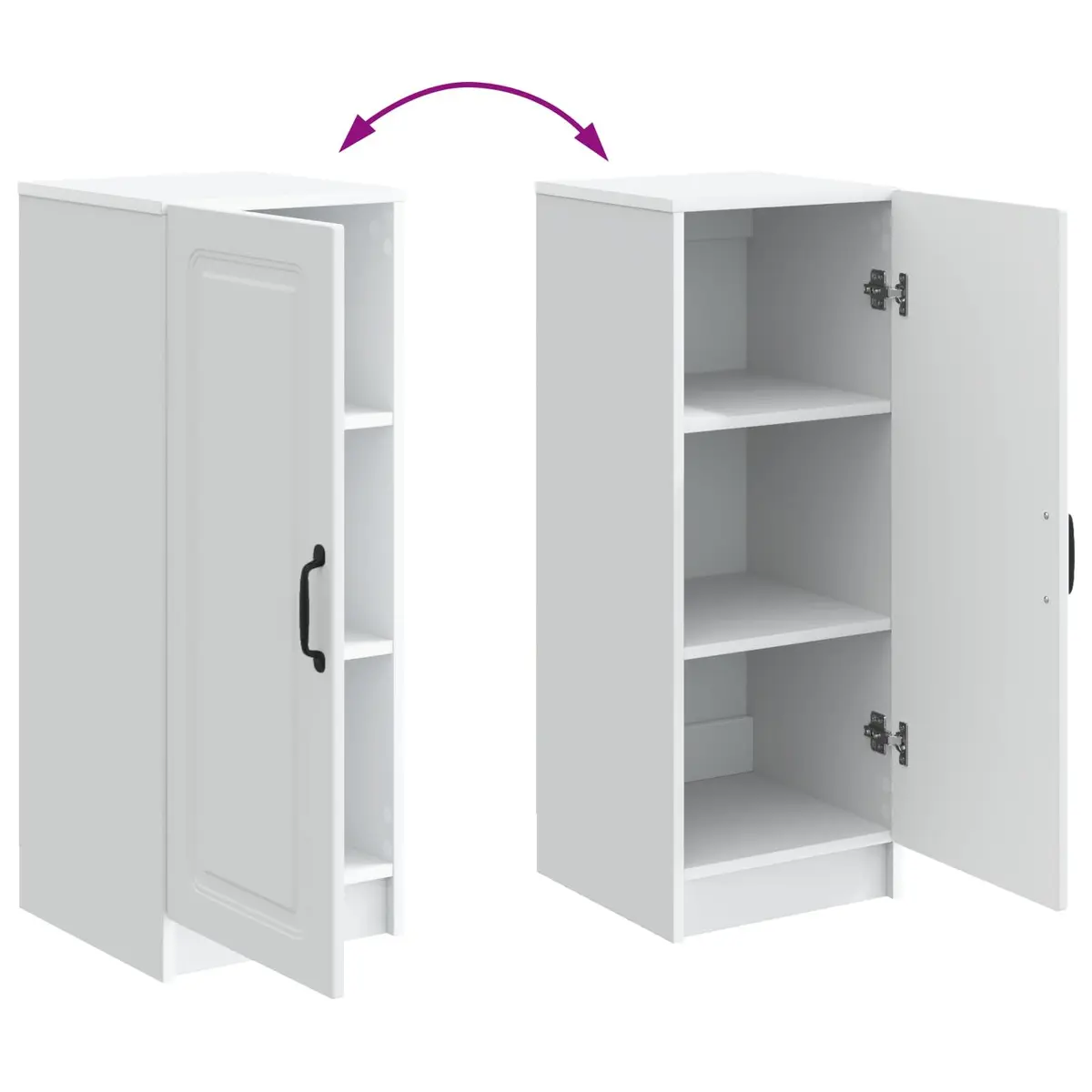 Sideboard Storage Cabinet Adjustable Shelves Drawers 33x34.5x87cm White