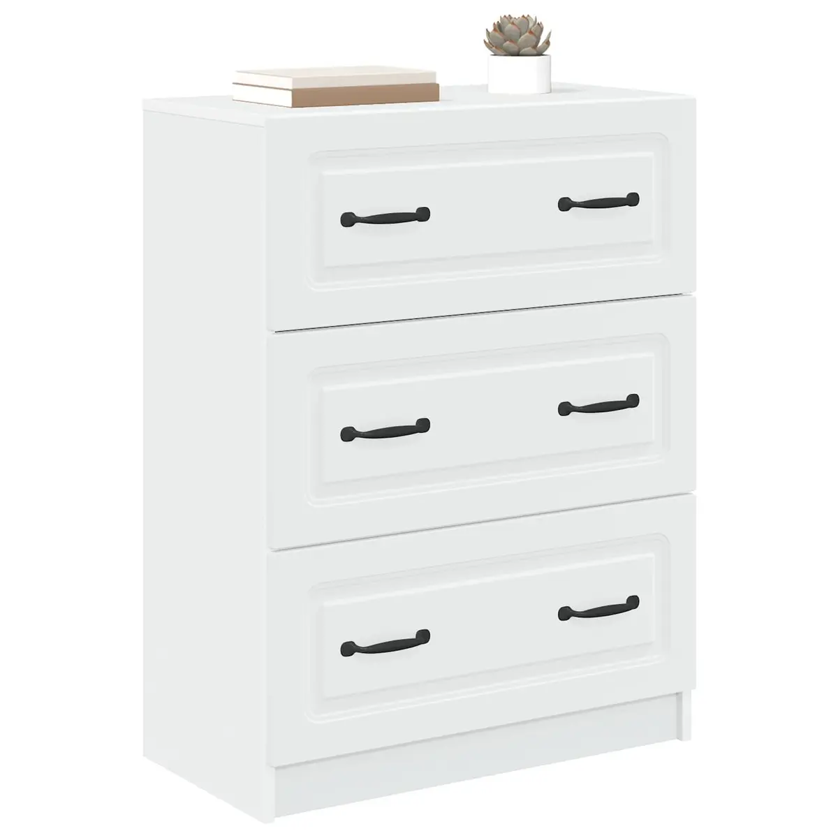 Drawer Cabinet White Modern Storage 66 x 34.5 x 87 cm Engineered Wood