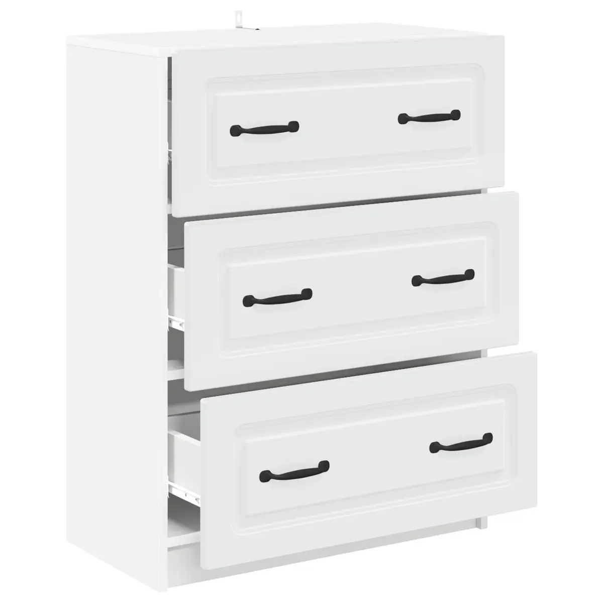 Drawer Cabinet White Modern Storage 66 x 34.5 x 87 cm Engineered Wood