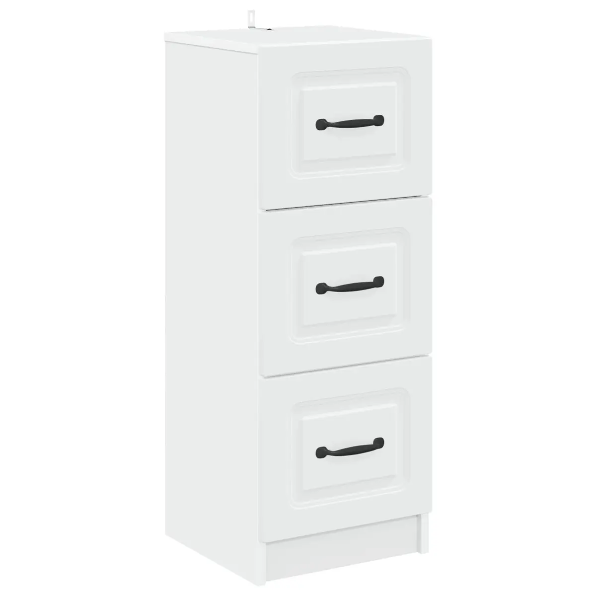 Drawer Cabinet Storage Unit Modern White Engineered Wood 33 x 34.5 x 87 cm