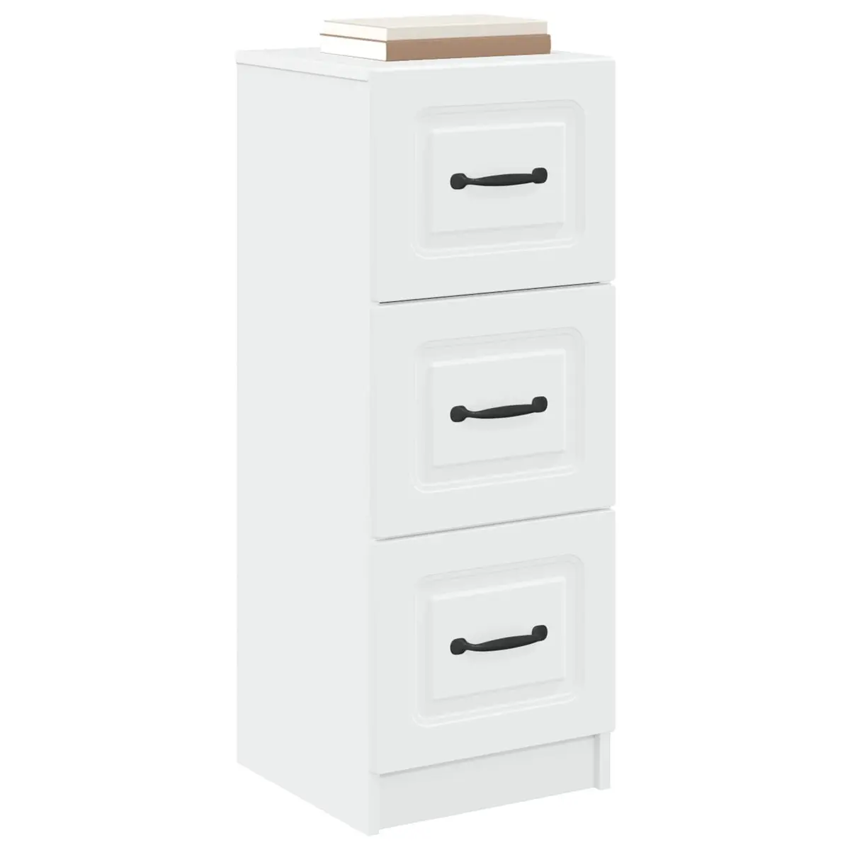 Drawer Cabinet Storage Unit Modern White Engineered Wood 33 x 34.5 x 87 cm