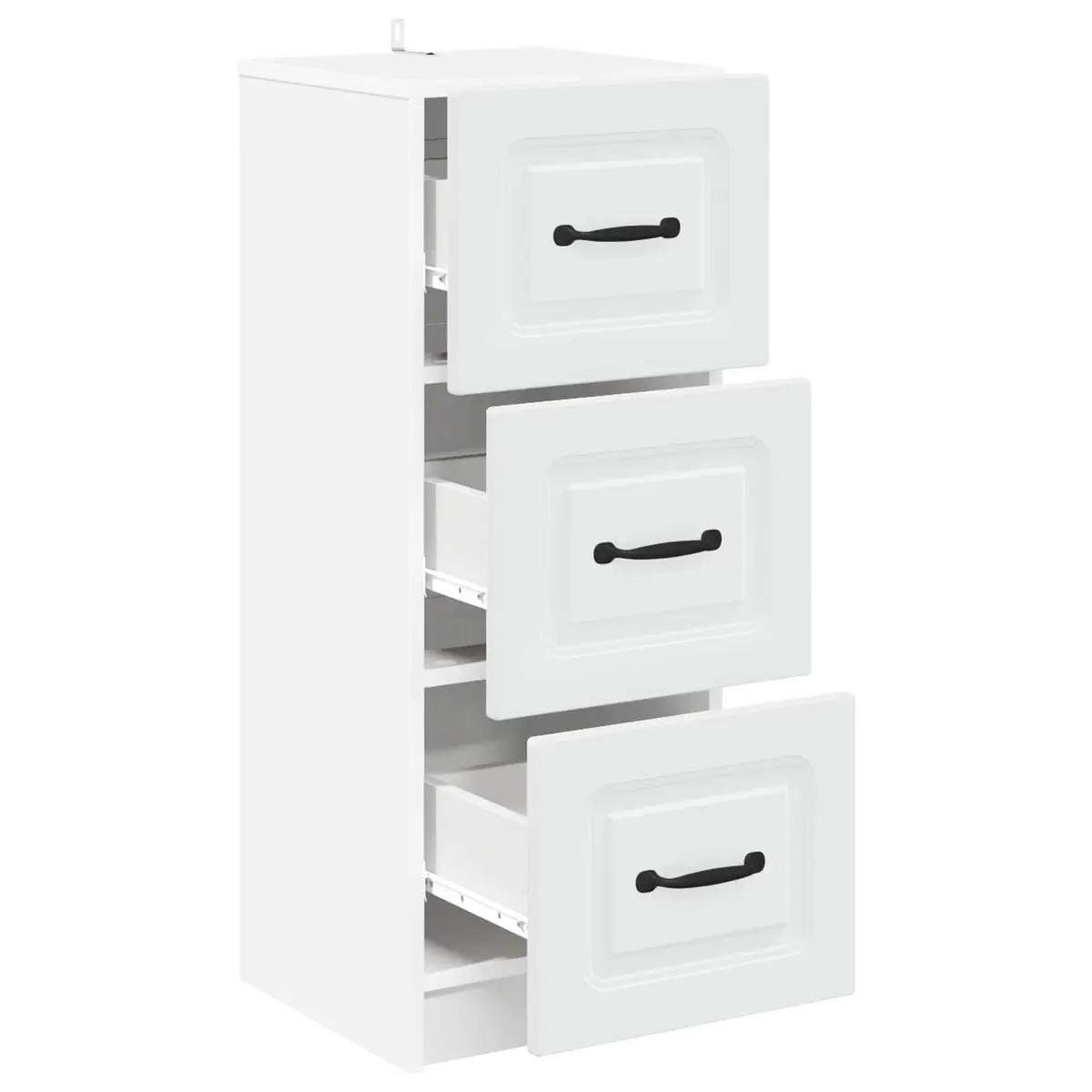 Drawer Cabinet Storage Unit Modern White Engineered Wood 33 x 34.5 x 87 cm
