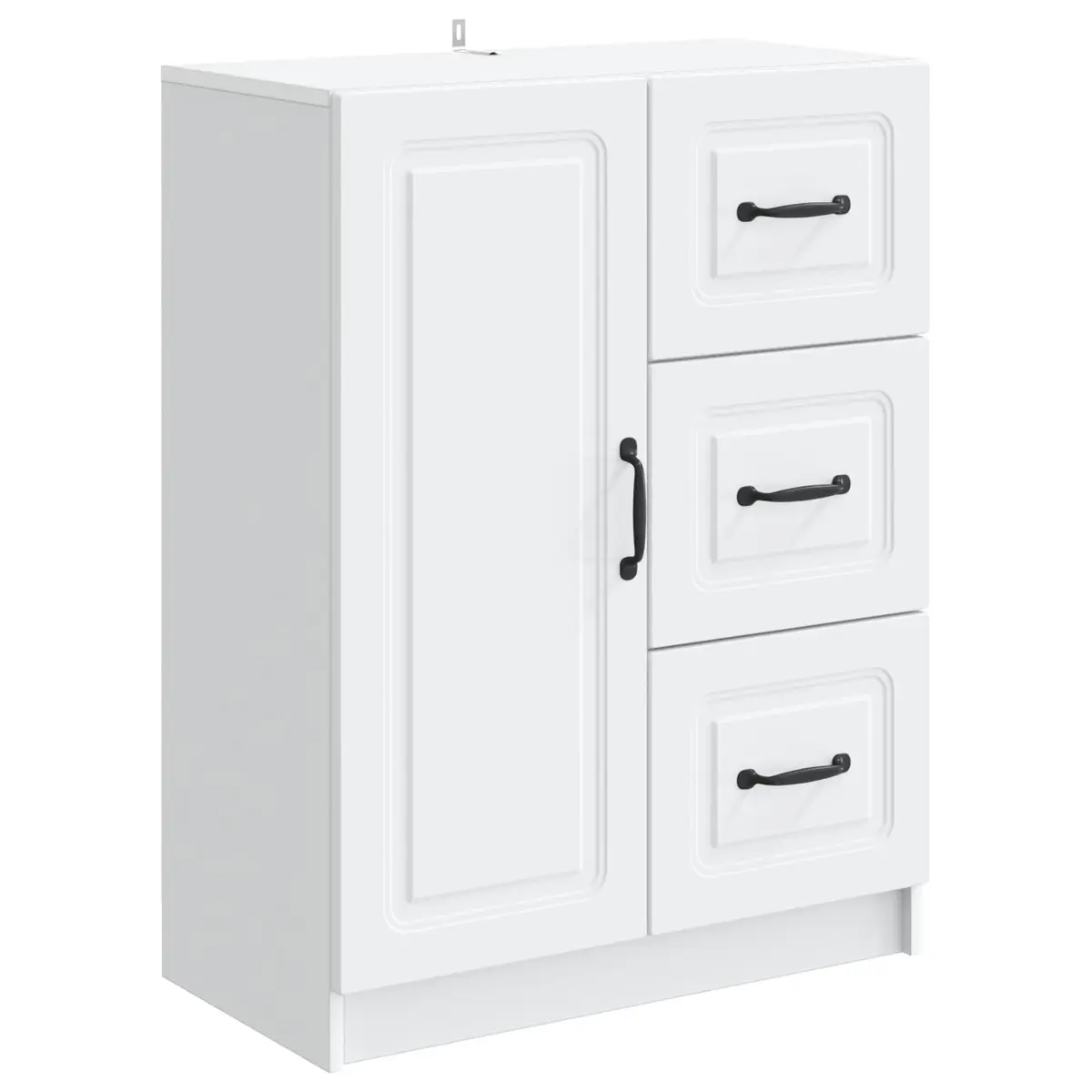 White Sideboard Storage Cabinet 66cm Modern Engineered Wood Buffet Living Room