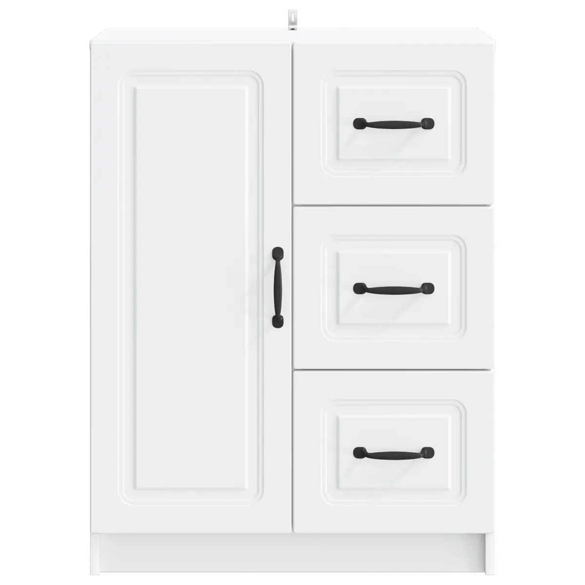 White Sideboard Storage Cabinet 66cm Modern Engineered Wood Buffet Living Room