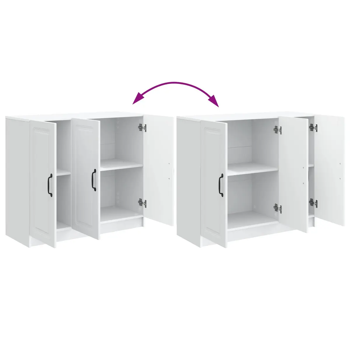 Sideboard Storage Cabinet Modern Engineered Wood White 89 x 34.5 x 77 cm