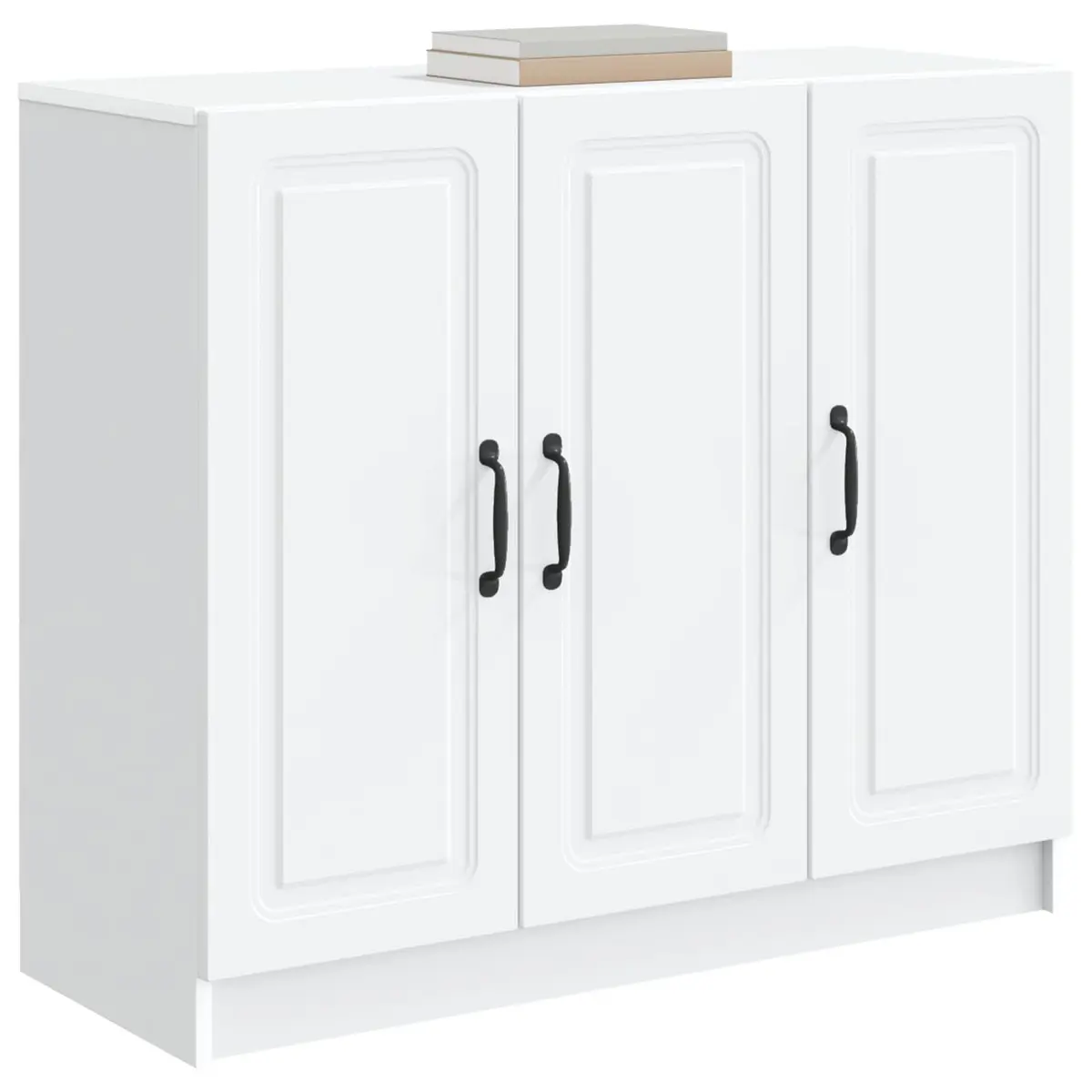 Sideboard Storage Cabinet Modern Engineered Wood White 89 x 34.5 x 77 cm