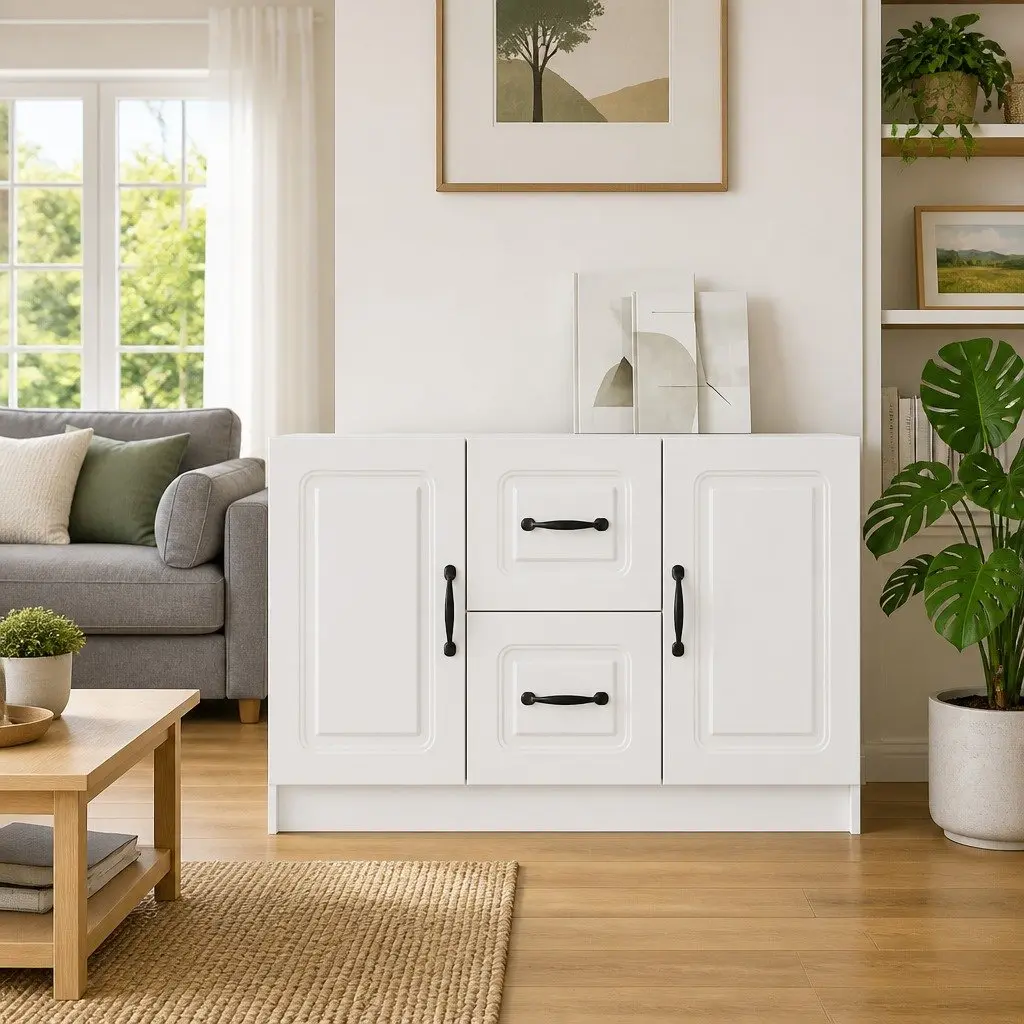 Modern White Sideboard Storage Cabinet Dining Room Buffet Organizer Lounge