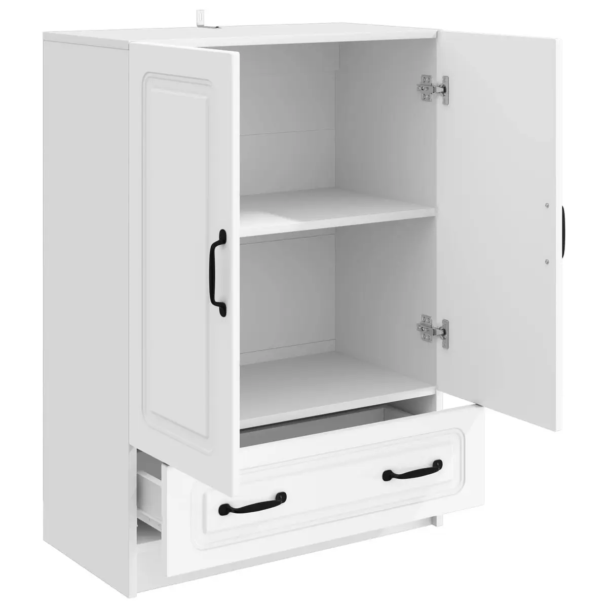 White Sideboard Storage Cabinet 66x34.5x92cm Engineered Wood Buffet Furniture