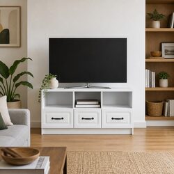 Practical White TV Cabinet for Affordable Storage Needs