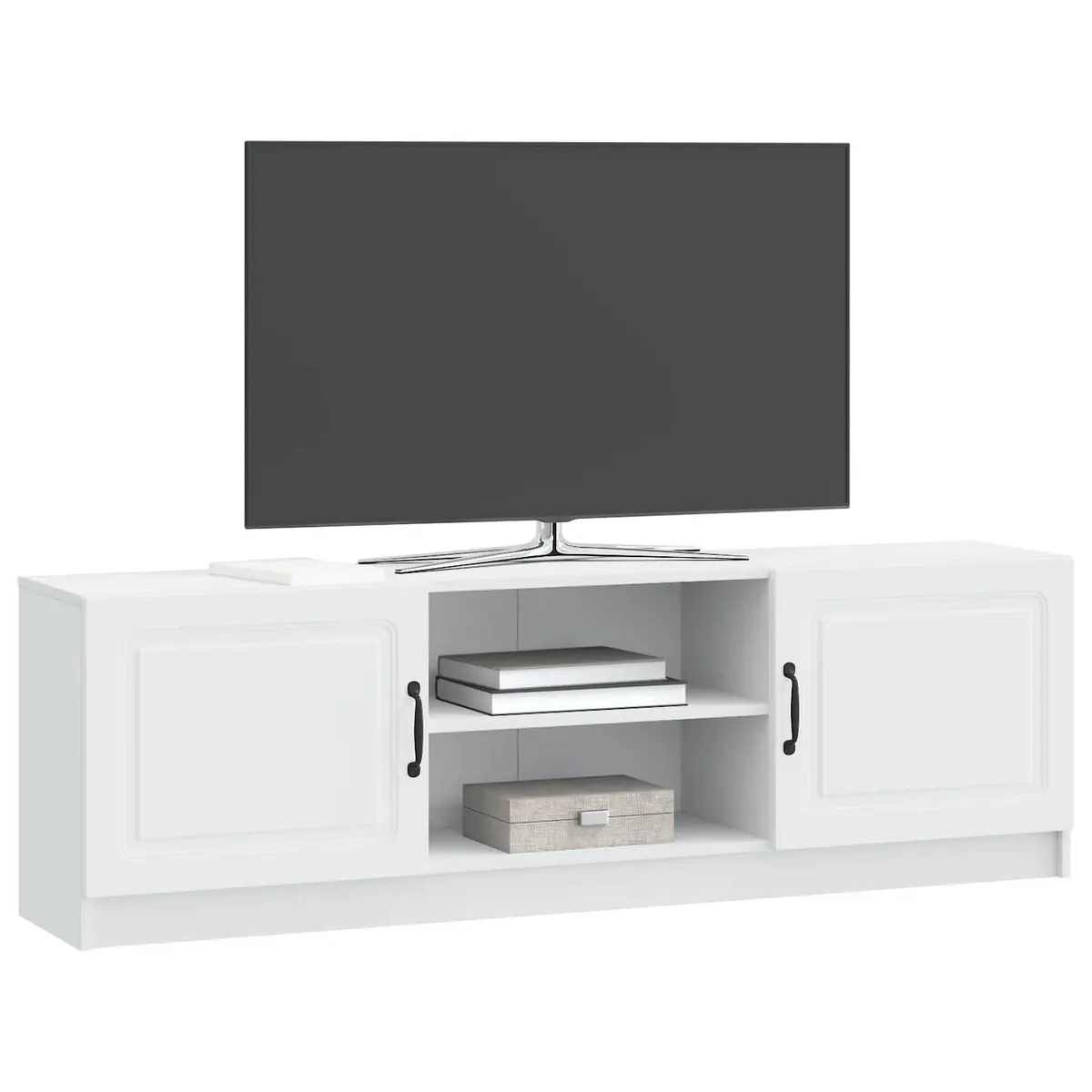 TV Cabinet Media Storage Unit 150 x 31 x 47 cm White Engineered Wood