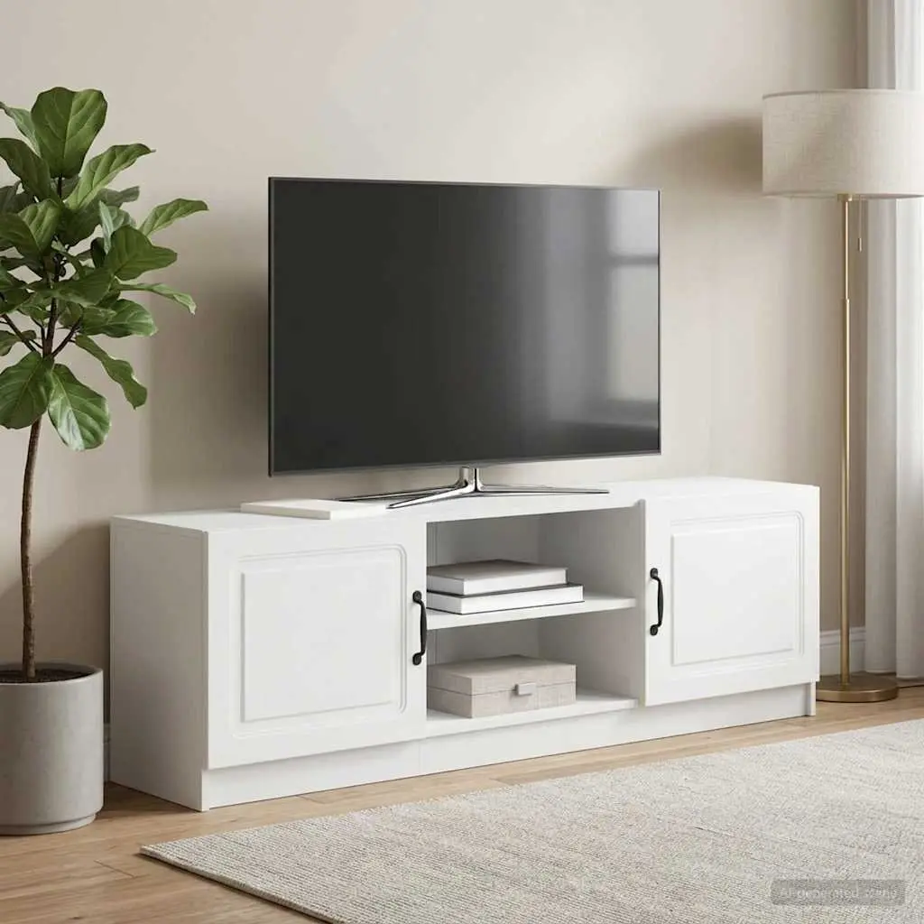 TV Cabinet Media Storage Unit 150 x 31 x 47 cm White Engineered Wood
