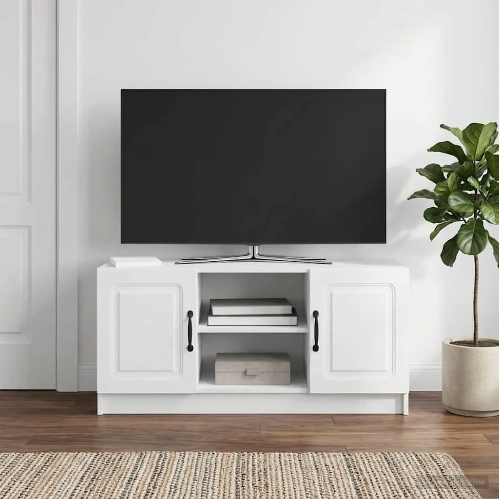 TV Cabinet Media Storage Unit 102 x 34.5 x 47 cm White Modern Engineered Wood