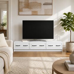Reliable White TV Cabinet with Drawer for Modern Homes