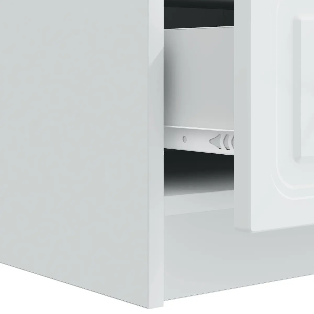 White TV Cabinet with Drawer Modern Living Room Entertainment Unit Storage