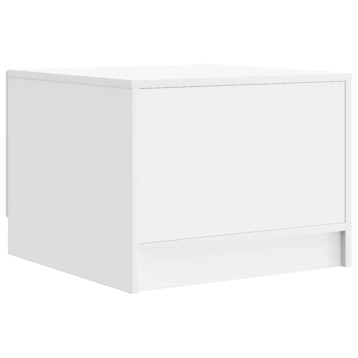 Coffee Table Storage Drawer Modern White Living Room Furniture 49 x 50 x 37 cm