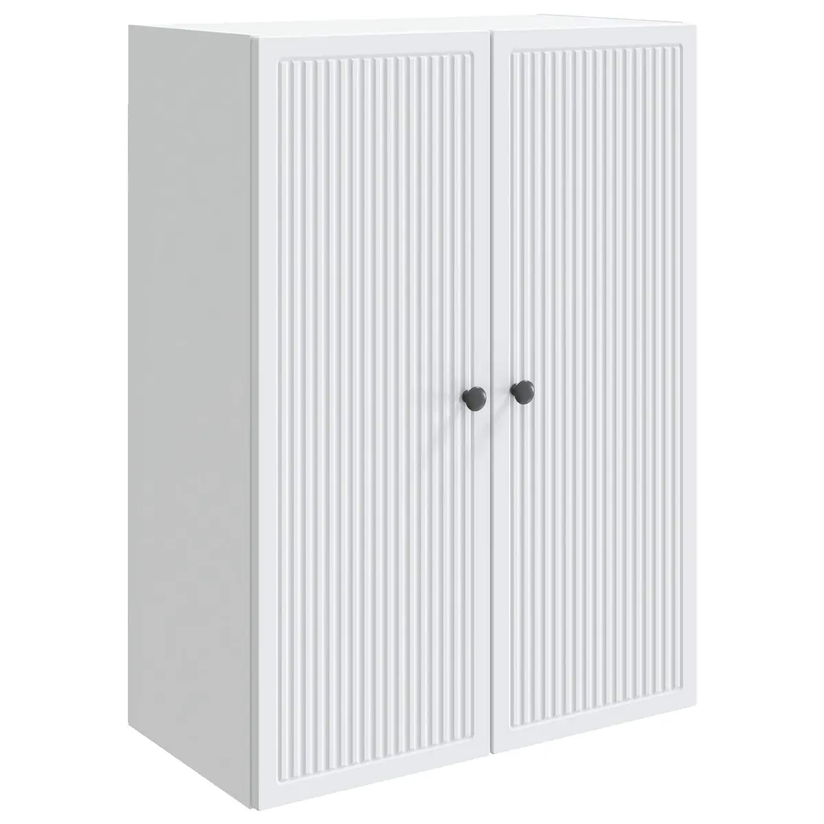 Wall-Mounted Storage Cabinet Vintage White Engineered Wood Living Room Shelving 66 x 34.5 x 90 cm