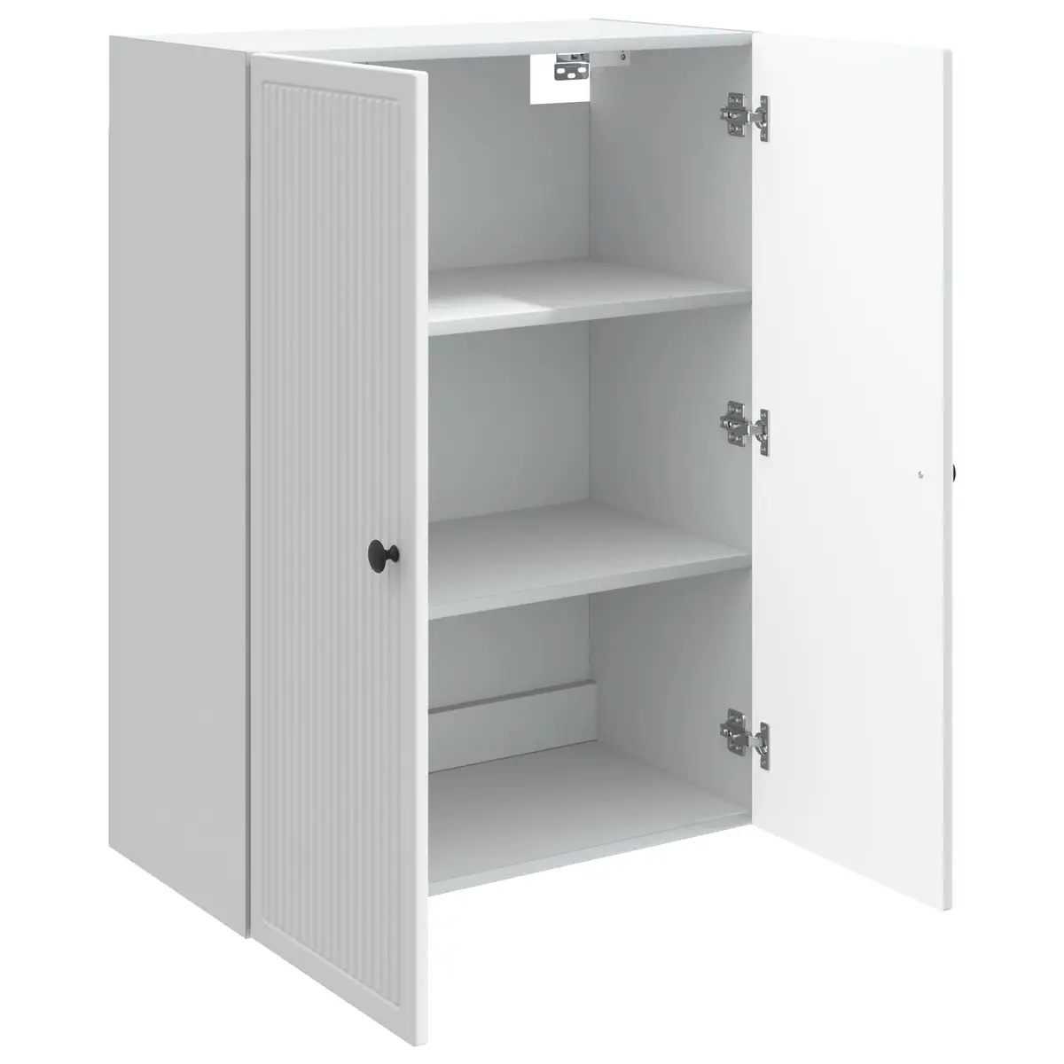 Wall-Mounted Storage Cabinet Vintage White Engineered Wood Living Room Shelving 66 x 34.5 x 90 cm