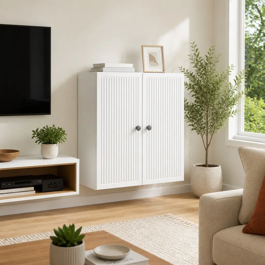 Wall-Mounted Storage Cabinet Vintage Style Engineered Wood White 59 x 31 x 60 cm