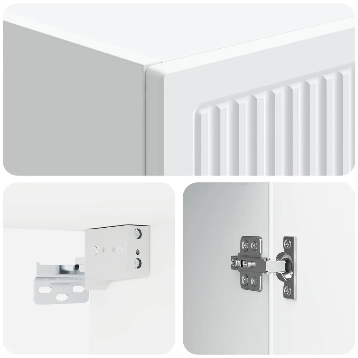 Wall-Mounted Storage Cabinet Living Room Shelf Unit White Engineered Wood 33 x 34.5 x 90 cm
