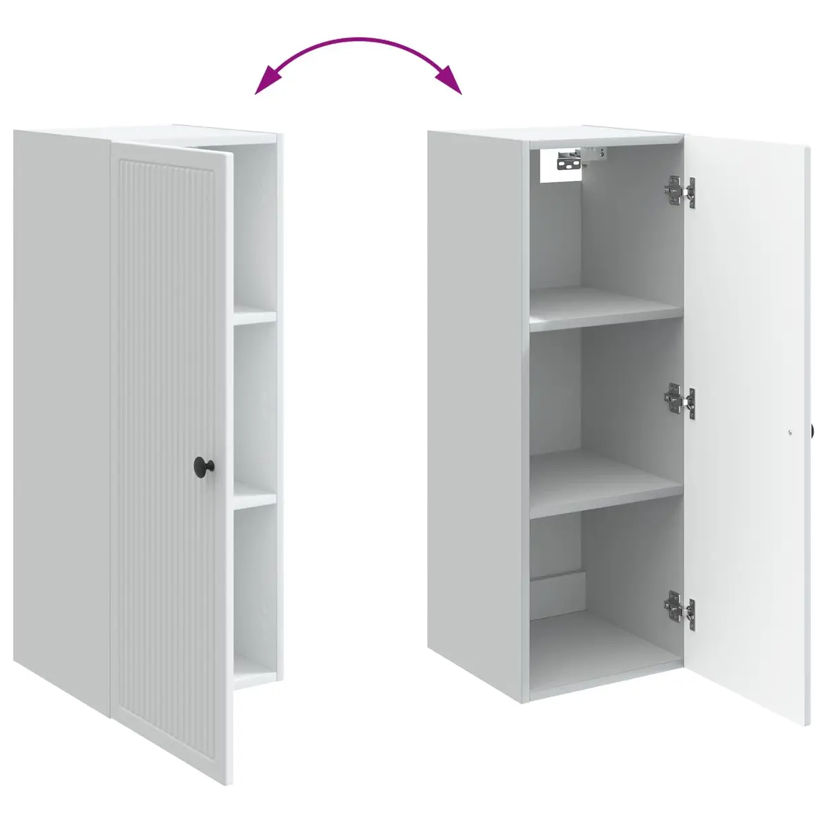Wall-Mounted Storage Cabinet Living Room Shelf Unit White Engineered Wood 33 x 34.5 x 90 cm