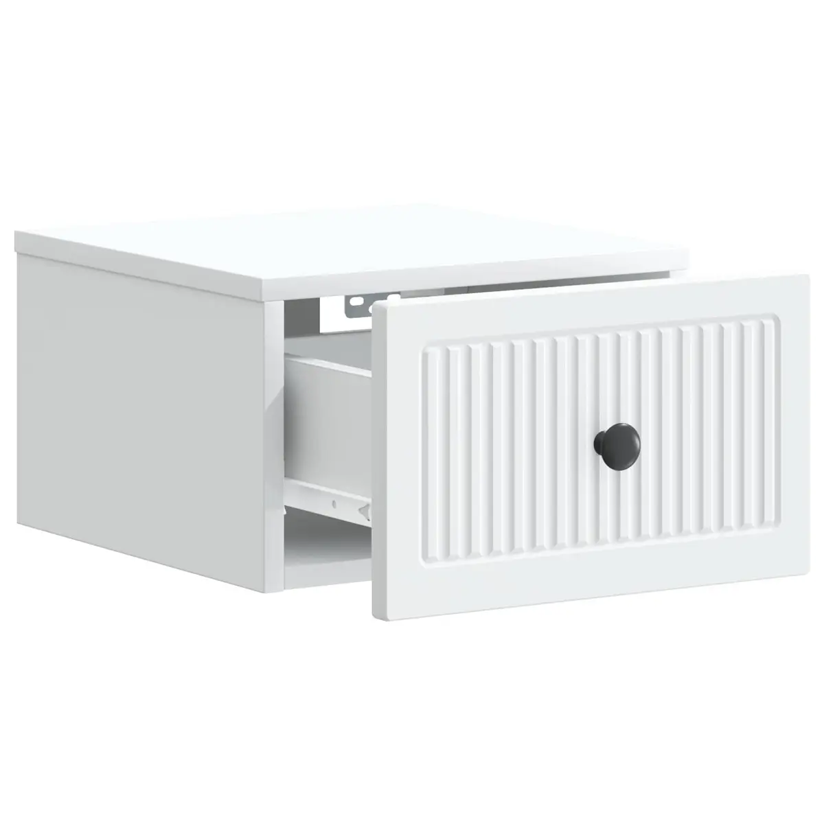 Wall-Mounted Bedside Cabinet White Storage Drawer Modern Floating Bedroom