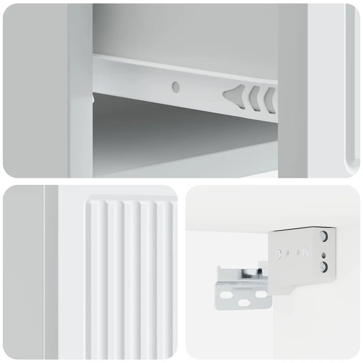 Wall-Mounted Bedside Cabinet White Storage Drawer Modern Floating Bedroom