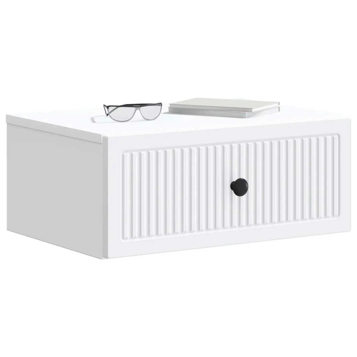 Bedside Cabinet White 49 x 34.5 x 20 cm Engineered Wood Nightstand Storage