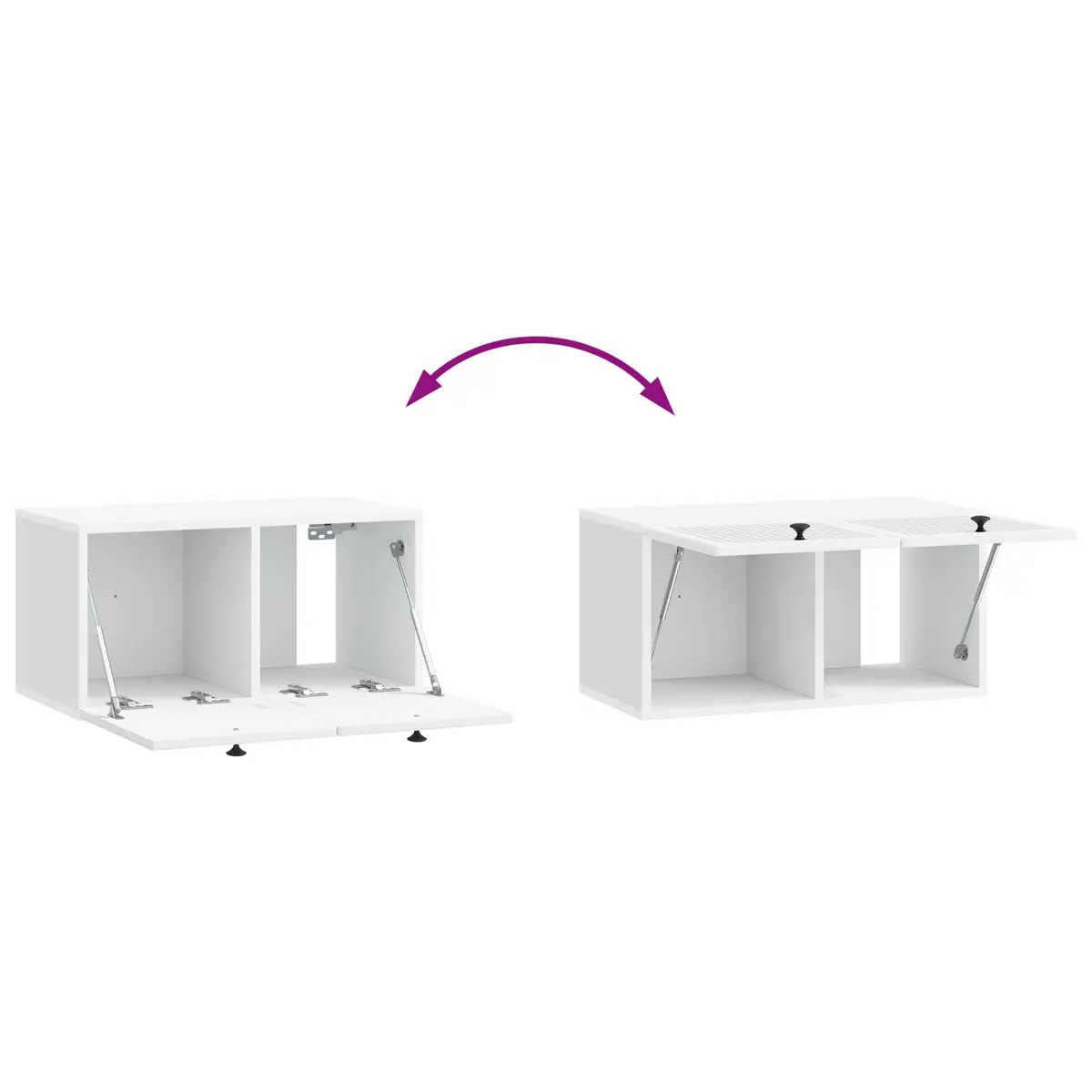 Wall-Mounted TV Cabinet Storage Unit White 59.5 x 31 x 30 cm