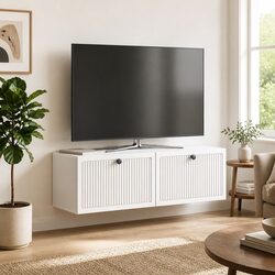 Reliable White Wall-Mounted TV Cabinet for Your Space
