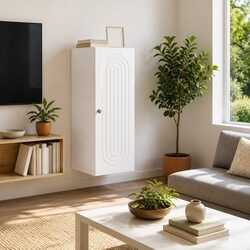 Wall-Mounted Storage Cabinet White Engineered Wood 33 x 34.5 x 90 cm
