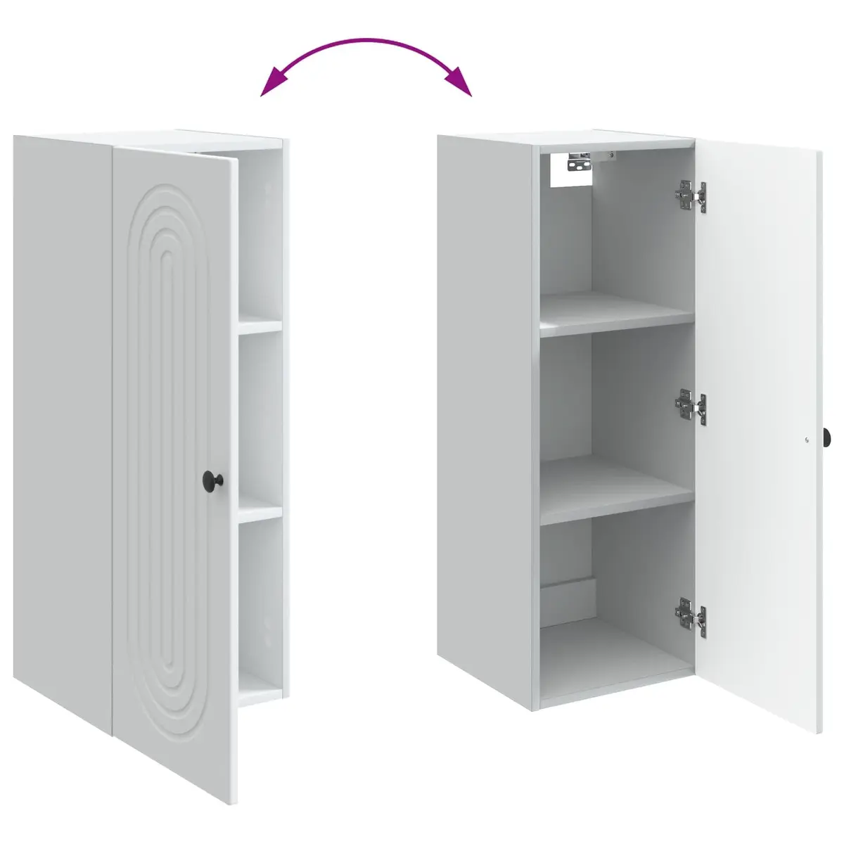 Wall-Mounted Storage Cabinet White Engineered Wood 33 x 34.5 x 90 cm
