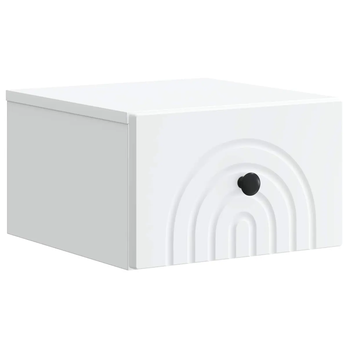 Wall-Mounted Bedside Cabinet Storage Drawer Organiser White Engineered Wood Compact