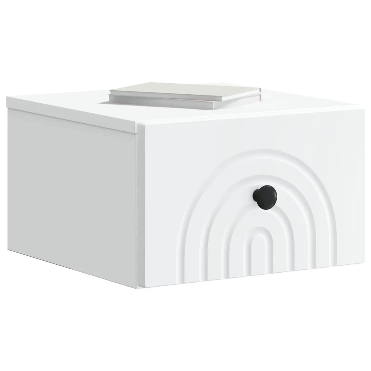 Wall-Mounted Bedside Cabinet Storage Drawer Organiser White Engineered Wood Compact