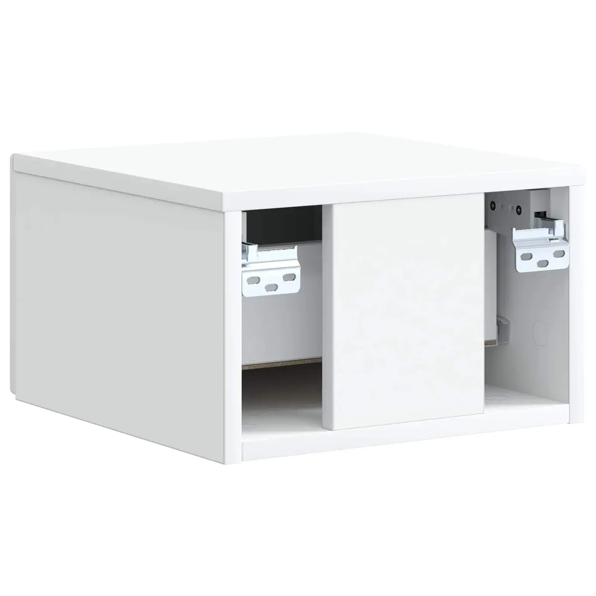 Wall-Mounted Bedside Cabinet Storage Drawer Organiser White Engineered Wood Compact
