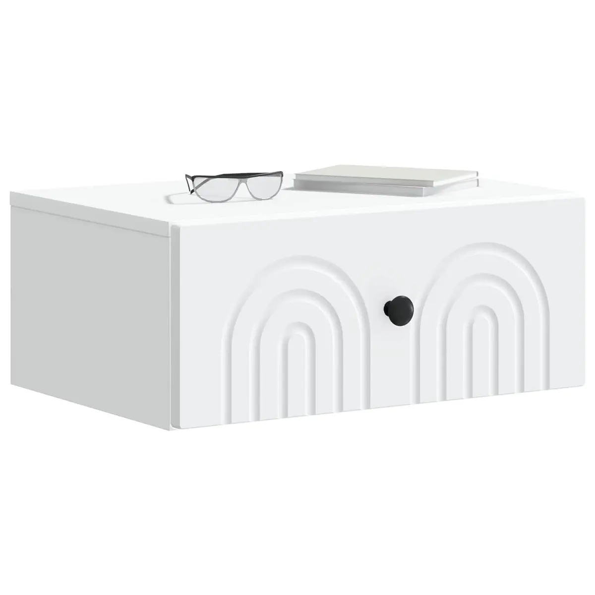 Wall-Mounted Bedside Cabinet Storage Organizer 49x34.5x20cm White