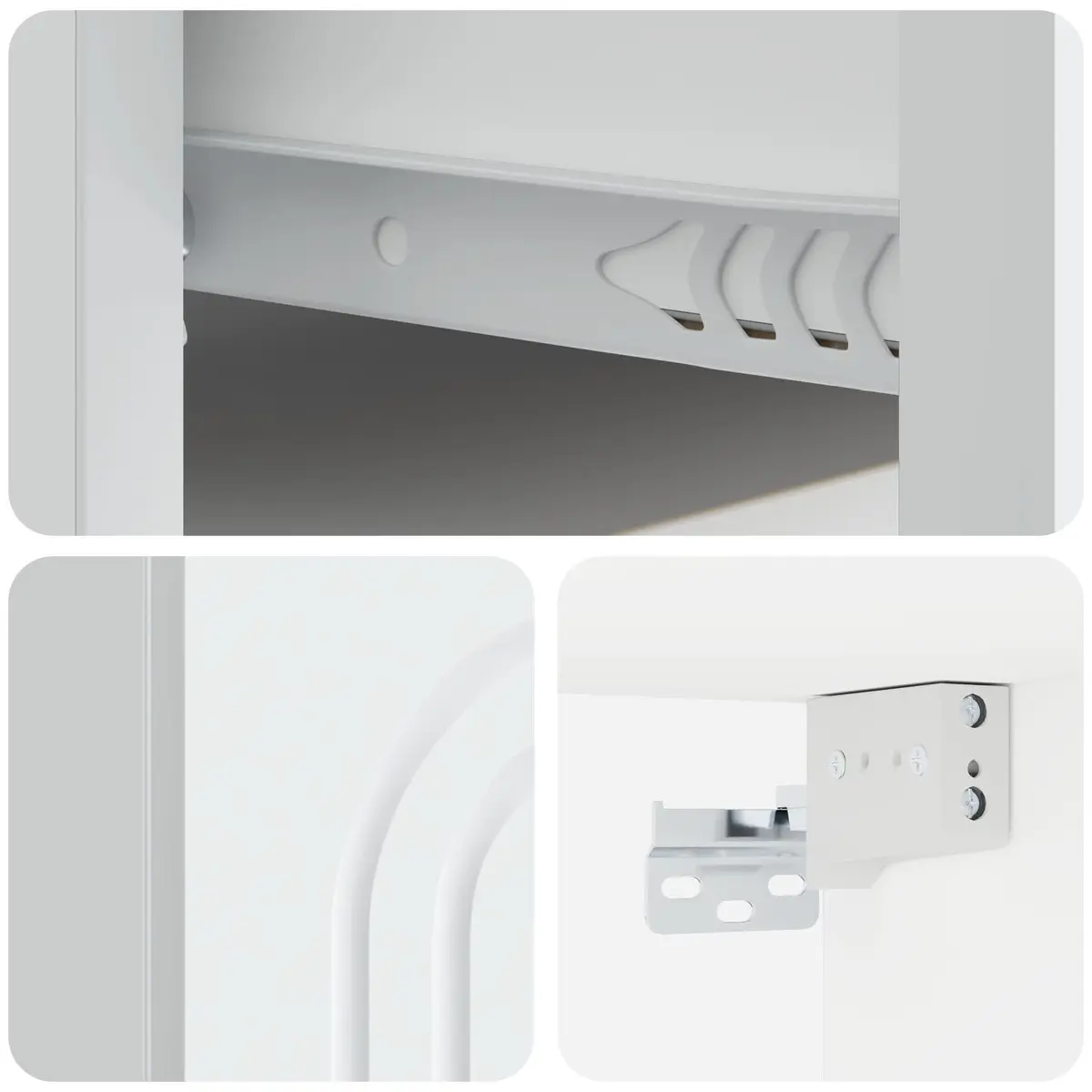 Wall-Mounted Bedside Cabinet Storage Organizer 49x34.5x20cm White