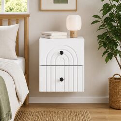 White Wall-Mounted Nightstand for Practical Storage